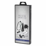 Prepare yourself for an incredible ten days where you will enjoy intimacy with the Fifty Shades of Grey Pleasure Overload 10 Days of Play Gift Set. This enticing gift box includes trinkets for him, for her, and for both of you. Includes: Vibrating Love Ring, Bullet Vibrator, Kegel Balls, Mini Pleasure Plug, Nipple Clamps, Blindfold, Feather Tickler, Mini Flogger, Silky Restraints, Satin Toy Bag.