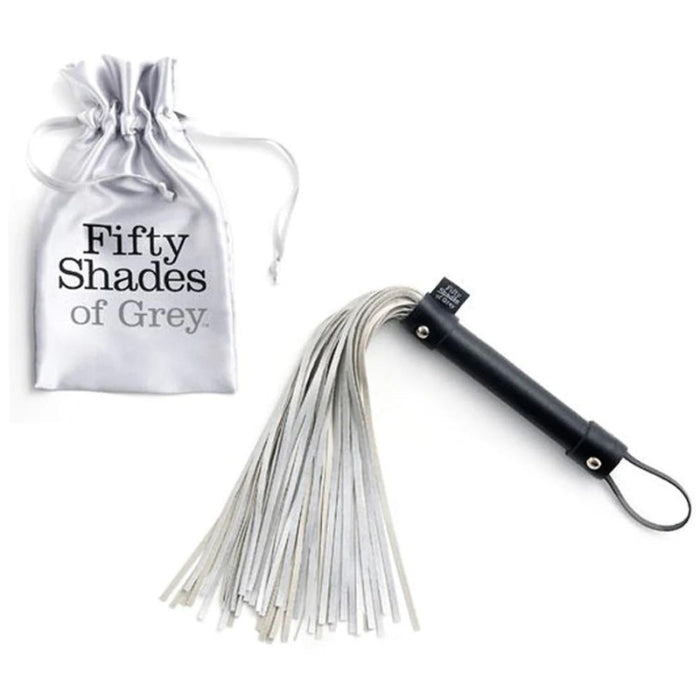 Forty soft suede leather tails will provide passion through gentle tickles or sharp stings. A satin handle and metal stud adds stunning detailing to the look of this pleasurable bondage accessory. You won't believe the sensations and thrill of this flogger when used in your bondage adventures. Comes with satin bag to keep in good condition.