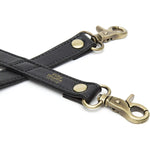 Fifty Shades of Grey Hogtie - Bound to You Black is a light weight, strong and durable handcrafted faux leather hogtie with antique gold hardware with 4 x swivel lobster clasps. This versatile Hogtie is compatible with the Fifty Shades of Grey - Bound to You Black Ankle Cuffs and Wrist Cuffs.
