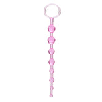 Calexotics First Time Love Anal Beads. Whether you're a beginner or seasoned expert in anal bead play, you'll want to go all the way with these! Calexotics First Time Love Anal Beads are made of a durable, flexible PVC. The loop handle is noticeable on insertion, but is much needed for removal. For the ladies, this product can be used vaginally to increase both of your pleasure. Great for beginners with a flexible string with a convenient retrieval loop.
