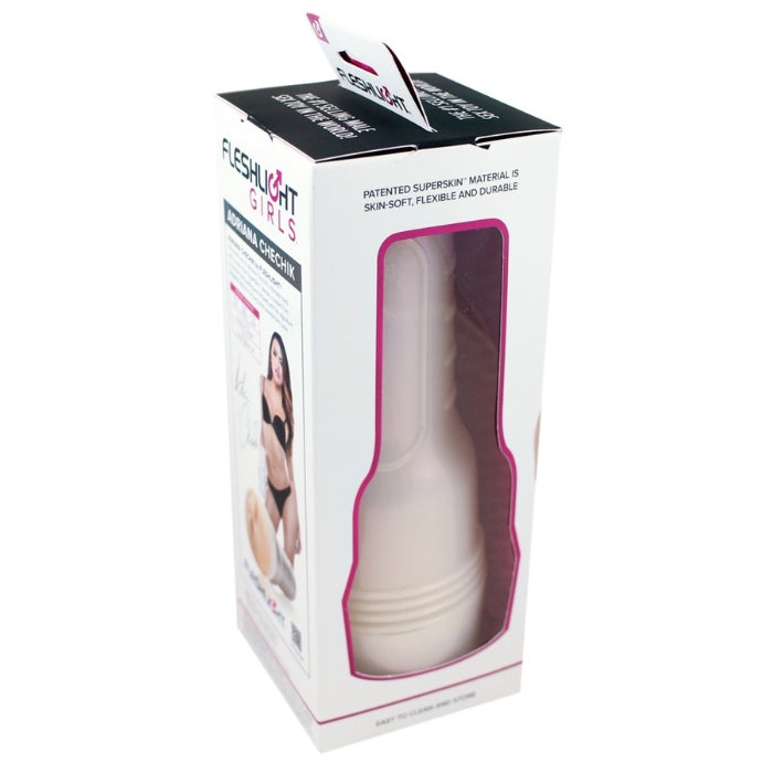 Exciting vagina replica from Adriana Chechik! The heavily grooved pleasure channel stimulates every pleasure nerve when rubbed until you reach a lively climax! With Adriana Chechik's signature on the masturbator in the mother-of-pearl tin.