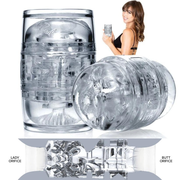 Riley Reid Quickshot by Fleshlight. Equipped with both Riley's vagina and butt, the Quickshot gives you two ways to enjoy your time. The Riley Reid Quickshot can be used as supplementary stimulation during couple's oral play or for masturbation. *This Fleshlight is not recommended for a customer whose penis at any area is girthier than approximately 5.5” or 14 cm. They may find the Quickshot too tight or restrictive.