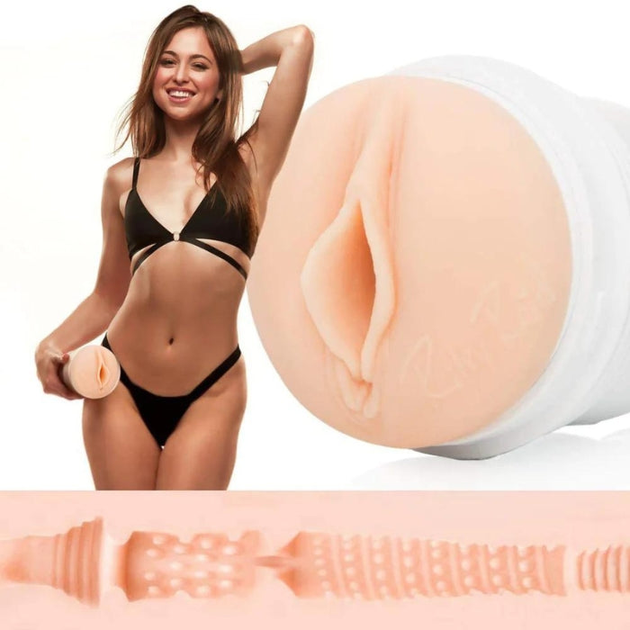 Fleshlight male masturbator, Riley Reid is moulded off the pornstar herself, this masturbator allows you to take a dip into Riley Reid, making your fantasies a reality. The bigger and fleshier lips of this Fleshlight open up in an ultra-realistic fashion to a sleeve of orgasmic sensations.