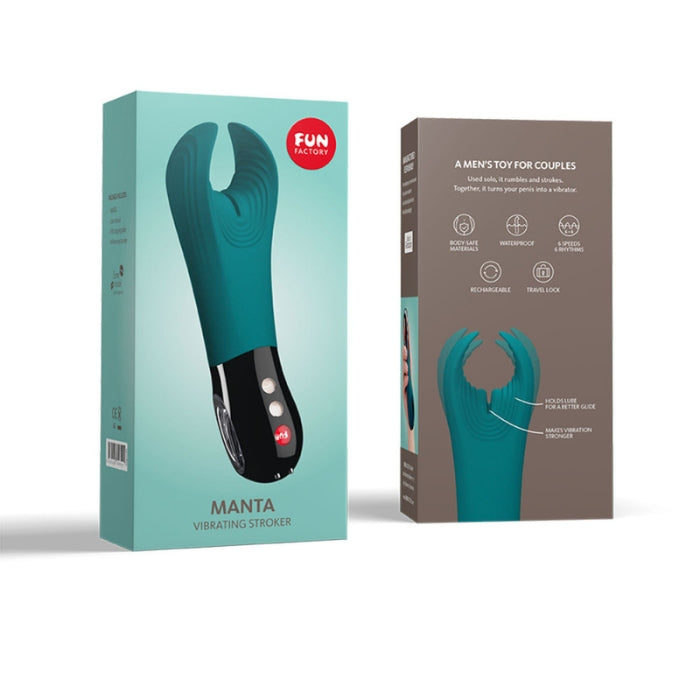 The sleek, easy-to-handle Manta is designed to be perfect for partner sex as well as solo play, sliding between your bodies and basically turning your penis into a vibrator. It’s also an amazing accessory for oral. Don’t forget about solo play! The Manta's ridges hold lube, for a better stroking sensation.