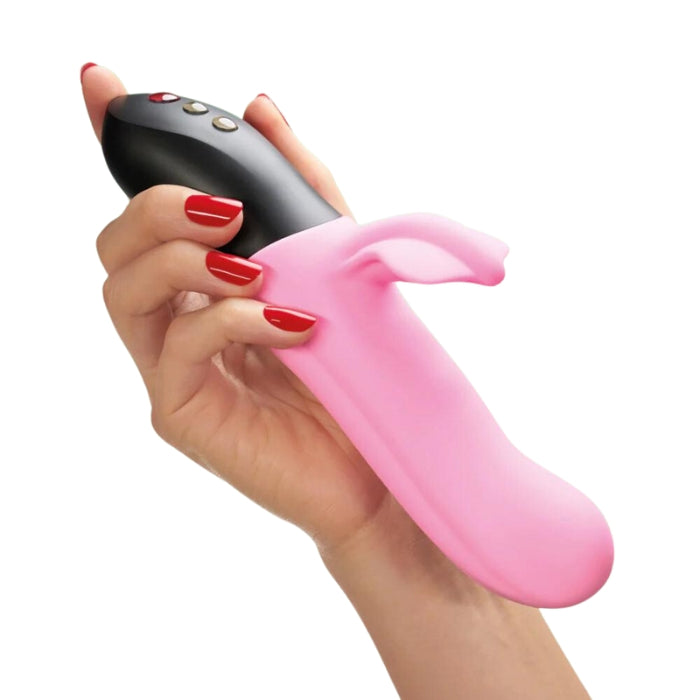 Fun Factory, Bi Stronic Fusion Pulsator, vibrator. This vibrator delivers it all in one incredibly strong toy with 8 speeds & 8 patterns (64 combinations). Ergonomically shaped and filling size, definitely for the more advanced or brave couples looking for something more! The motors can be independently controlled, and have a range of different settings from gentle pulses to deep rhythmic thrusting. Body safe materials. 100% Waterproof. Rechargeable.