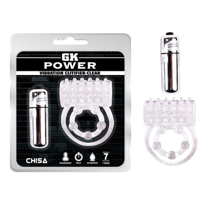 GK Power Vibrating Cock Ring - Clear