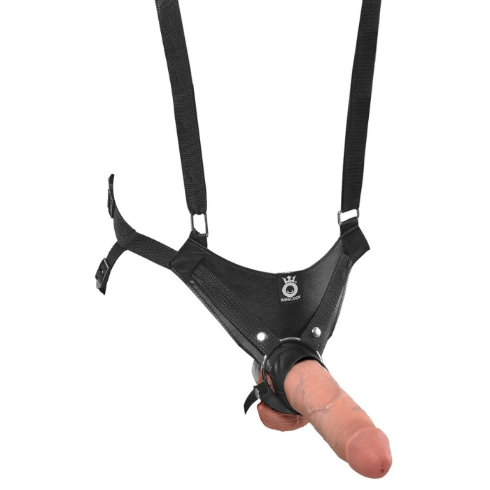 King Cock Hollow Suspender Strap On with Light Dildo 10 Inch