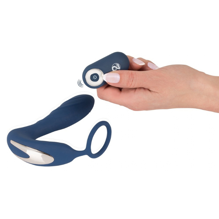 Anal Plug Vibe Prostate Cock Ring with Remote Control Blue