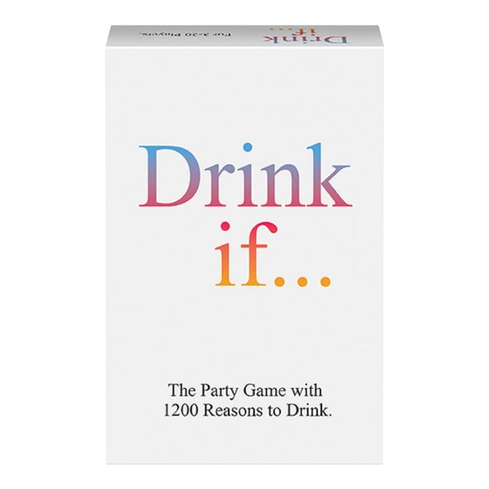 The easiest and most fun drinking game out there! Roll the die, read the “Drink If…” statement and whoever would say yes, does so by taking a drink. Never run out of wild things to drink to, with 1200 possible reasons to celebrate. Examples of how you may drink are “If banjo music makes you think of incest” or “If you have ever taken a call while on a public toilet.”