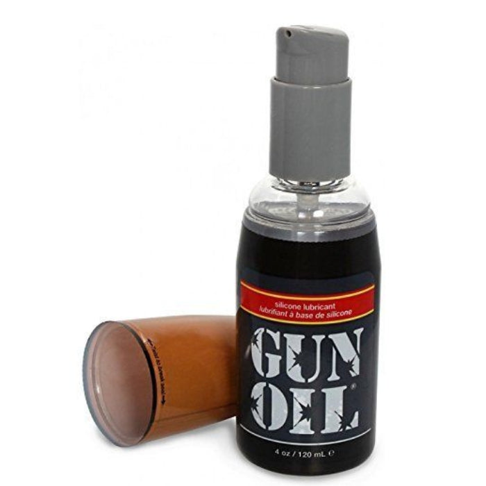 GUN OIL Silicone offers the slickest, longest-lasting glide you’ll find anywhere! Tt’s so super-slick and concentrated that it rarely if ever needs reapplying. It even has added Aloe Vera and Vitamin E to keep you and your partner extra comfy. Works great in water too, so try it in the shower, bath or spa…but be careful — it’s incredibly slippery!