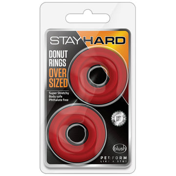 Stay Hard Donut Ring Red Cock Ring Set (2