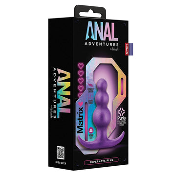 Anal Adventures Matrix Supernova Purple Anal Beads Medium