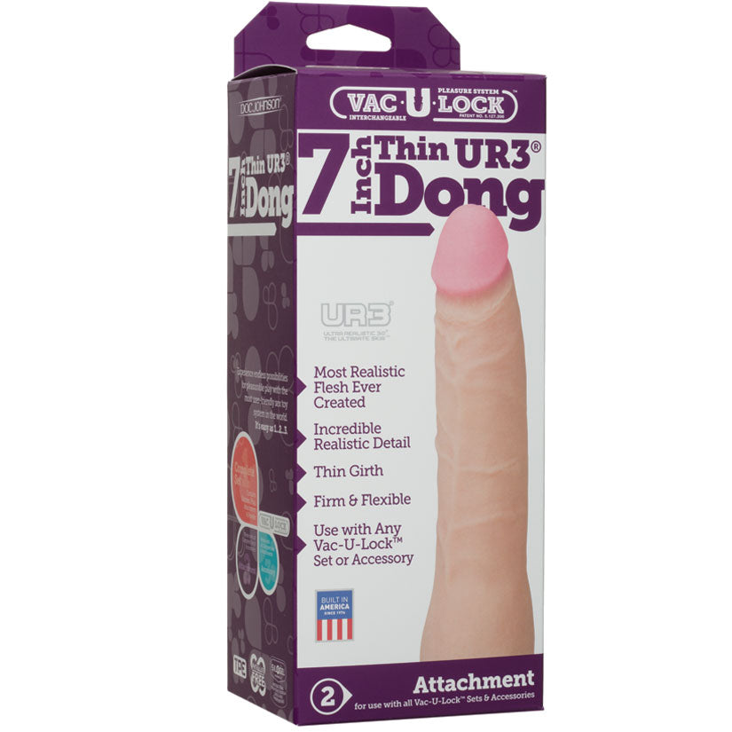 Vac-U-Lock UR3 Thin Dong 7-Inch Dildo Light