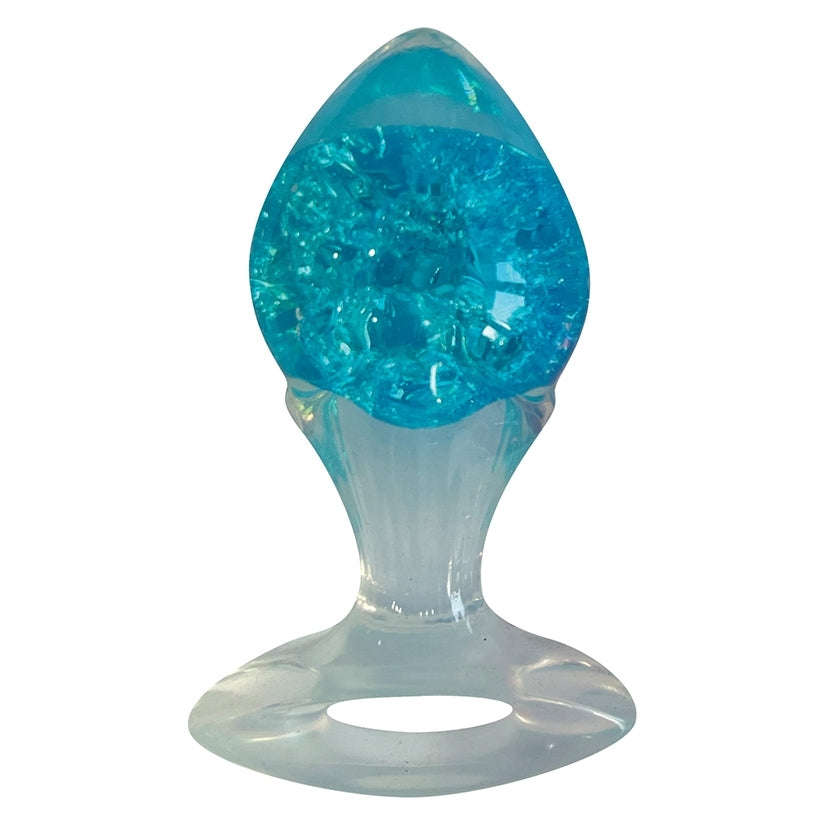 Glass Cotton Candy Joy Gems Anal Plug Saphire