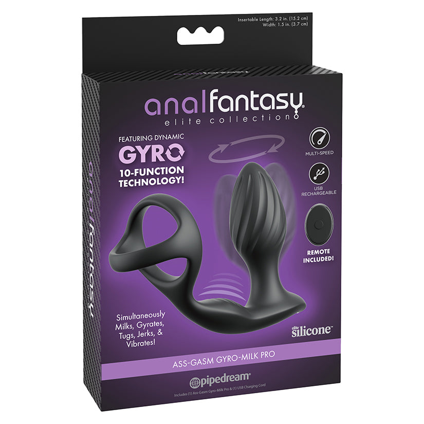 Gyro-Milk Pro Vibrating Anal Plug with Cock Strap