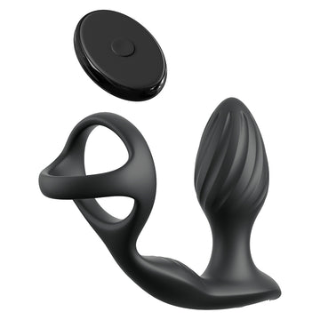Gyro-Milk Pro Vibrating Anal Plug with Cock Strap
