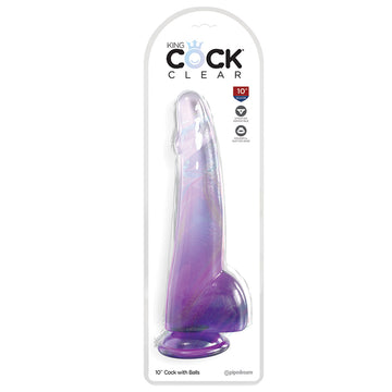 King Cock Purple 10 Inch Dildo with Scrotum