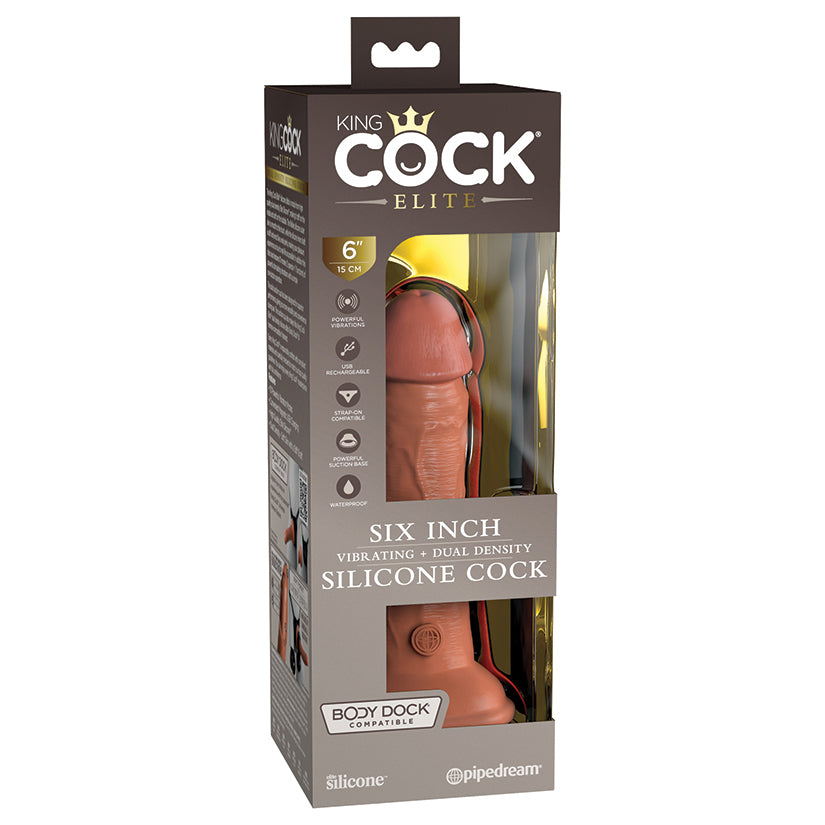 King Cock Elite 6 Inch Vibrating Dildo Dark