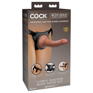 King Cock Elite Comfy Body Dock Strap On Harness with Dildo