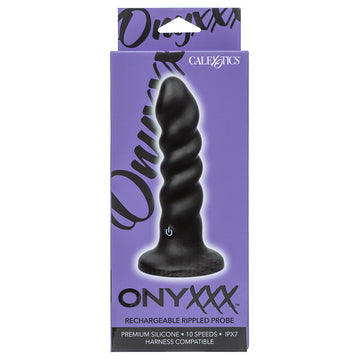Calexotics Onyxxx Rippled Anal Plug Black 10F (USB)