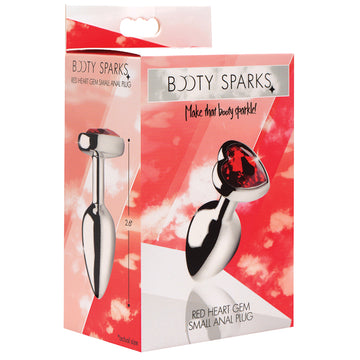 Booty Sparks Red Heart Small Steel Jewel Anal Plug