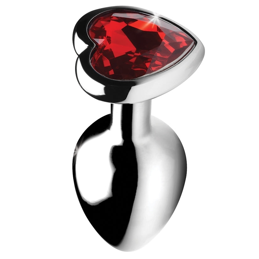 Booty Sparks Red Heart Small Steel Jewel Anal Plug