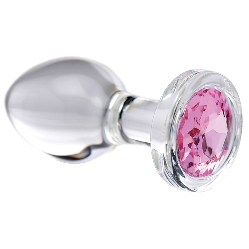 Booty Sparks Gem Glass Anal Plug Medium Pink