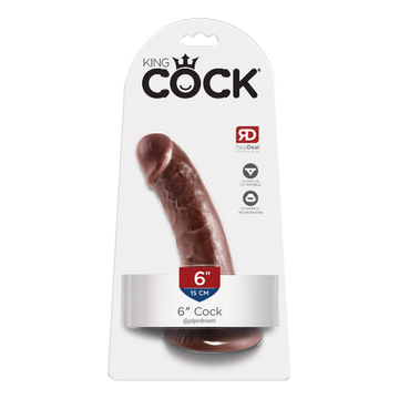 King Cock 6 inch Dark Dildo No Scrotum