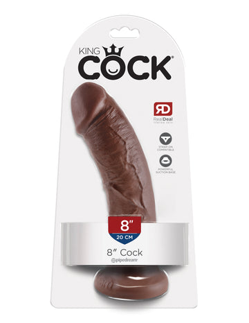 King Cock 8 Inch Dildo No Scrotum Dark