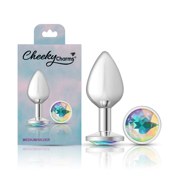 Cheeky Charms Anal Plug Medium Clear Iridescent