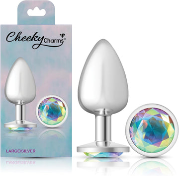 Cheeky Charms Anal Plug Large Clear Iridescent