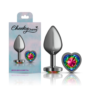 Cheeky Charms Medium Heart Rainbow Anal Plug