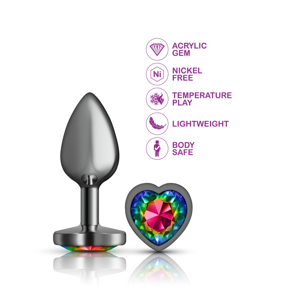 Cheeky Charms Medium Heart Rainbow Anal Plug