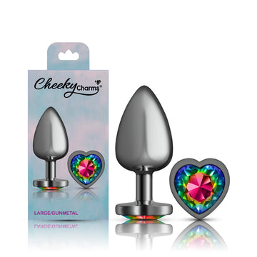Cheeky Charms Large Heart Rainbow Anal Plug