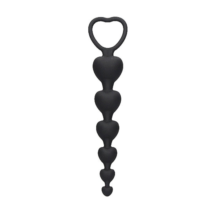 This chain of heart shaped anal beads is a highly functional, high quality toy. The chain is meant for insertion in the anus. At the point of orgasm it can be pulled out for a wonderful climax. Product dimensions 7.28 inches by 1.38 inches by 1.38 inches. Product diameter 1.1 inches. Insertable length 5.63 inches.
