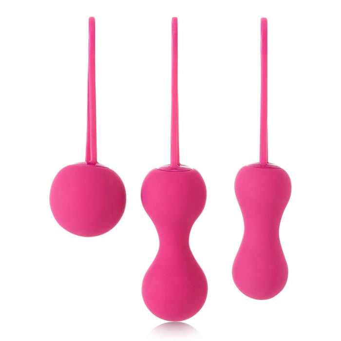 Tone and strengthen your Kegel muscles with Ami for stronger more intense orgasms for you and a tighter feel for him. A progressive three-step set of soft, smooth kegel exercise toys pelvic weights. Strong lovemaking muscles means stronger orgasms and better sex for you and your partner. These sexy Je Joue Ami Ben Wa balls come in a set of three provocative shapes developed for the gradual progression of your Kegel strength.