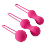 Tone and strengthen your Kegel muscles with Ami for stronger more intense orgasms for you and a tighter feel for him. A progressive three-step set of soft, smooth kegel exercise toys pelvic weights. Strong lovemaking muscles means stronger orgasms and better sex for you and your partner. These sexy Je Joue Ami Ben Wa balls come in a set of three provocative shapes developed for the gradual progression of your Kegel strength.