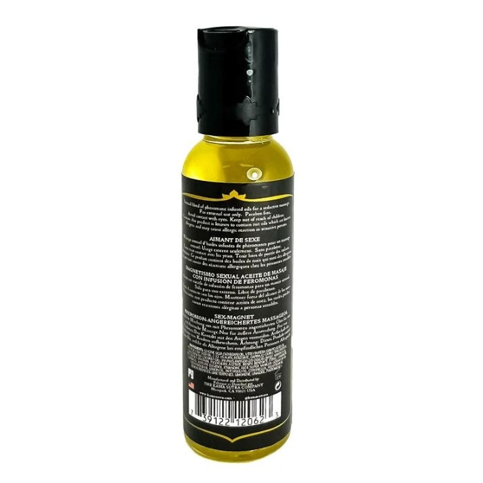 Sex Magnet Pheromone Massage Oil - Fragrance and Pheromone infused massage oil in a sexy, amber vanilla scent. This pheromone massage oil adjusts to your body's chemistry to create a one-of-a-kind scent that is unique to you. Massage your way to bliss with a partner or enjoy as a daily body moisturizer. Unisex pheromones that are perfect for every body (59ml).