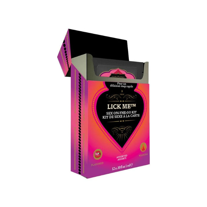 A sexy little kit that contains everything you need for a quickie! Conveniently sized to fit into a pocket or purse so you're ready for a quickie anytime, anywhere. Sex-To-Go Kit has your mind blowing oral-sex essentials: flavored warming body topping paired with flavored body glide & lube!