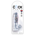 King Cock 5inch Dildo with Scrotum - Clear