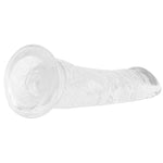 King Cock combines a translucent dildo with a realistic cock design. Its flexible shaft, detailed veins, and defined head, King Cock Clear will engage your senses visually and physically. The powerful suction cup base sticks to nearly any flat surface and makes every dildo harness compatible. 8inches / 20cm