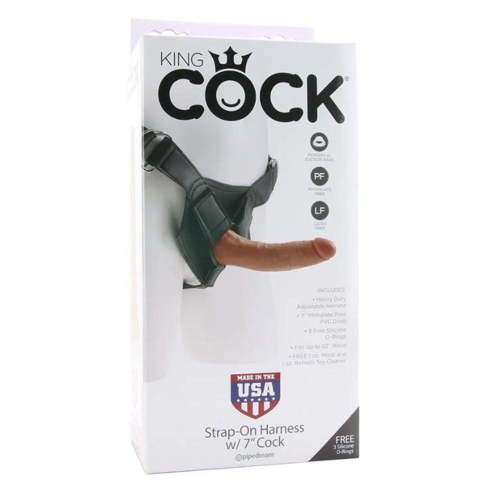 King Cock Strap On Harness with Dildo - 7 inch