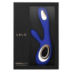 Lelo Soraya Wave vibrator, luxury and good looks at its best, with a beautiful silver inlay this is the ultimate in sexy! With or without your lover Soraya Wave has 8 stimulating modes that provides intense pleasure of both inside (G-spot) & outside (clitoral) stimulation. It also has a pulsating tip for a deep satisfying G-spot massage with a back and forth movement. Medical Grade Silicone. 100% waterproof. USB Rechargeable.