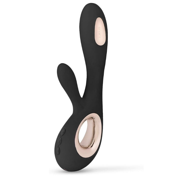 Black Lelo Soraya Wave vibrator, luxury and good looks at its best, with a beautiful silver inlay this is the ultimate in sexy! With or without your lover Soraya Wave has 8 stimulating modes that provides intense pleasure of both inside (G-spot) & outside (clitoral) stimulation. It also has a pulsating tip for a deep satisfying G-spot massage with a back and forth movement. Medical Grade Silicone. 100% waterproof. USB Rechargeable.