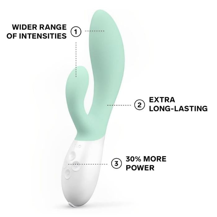 Seaweed Lelo's INA 3 has a wider range of intensities. Extra long-lasting charge. 30% more power.