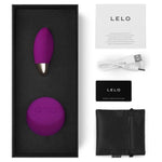 Deep Rose Lyla 2 comes with a manual, charging cord, satin storage pouch and Lelo warranty card.