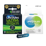 Lifestyles Ultra Sensitive Condoms 3 Pack. Heat up the passion with ultimate in sensitivity and stimulation. Thin but as strong and safe as other condoms. Specially lubricated to maximize pleasure. Reservoir tip offers extra safety and comfort plus added stimulation both partners desire.