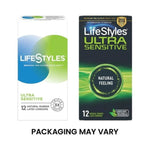 Lifestyles Ultra Sensitive Condoms 12 Pack. Heat up the passion with ultimate in sensitivity and stimulation. Thin but as strong and safe as other condoms. Specially lubricated to maximize pleasure. Reservoir tip offers extra safety and comfort plus added stimulation both partners desire.