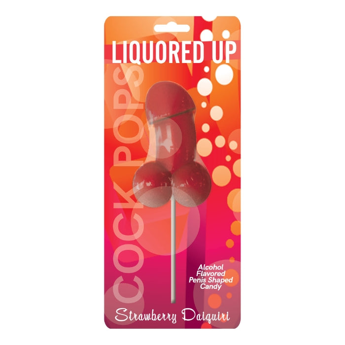 Lick it up or suck it up with this great tasting Strawberry Daquiri Pecker Pop. MEASUREMENTS: Length: 3.50" (8.89 cm), Width: 1.50" (3.81 cm).