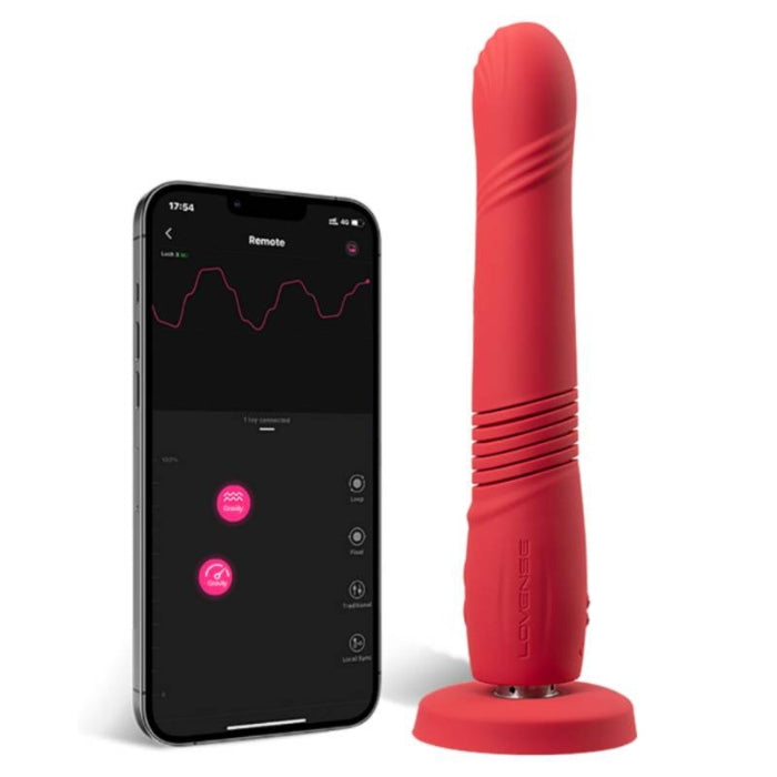 Each motor provides intense sensations that will lead to orgasms multiple times during its 4 hours of battery use. Vibration motor located at the tip & up to 140 strokes/min, 3 cm (1.18 in) stroke length. Strong suction cup that can be removed enables hands-free use by attaching it to smooth surfaces. App controlled, rechargeable and waterproof.